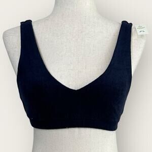 NWT | aerie | Recharge Terry Sports Bra | Navy Blue | Small